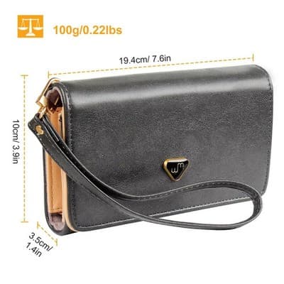Women Wristlet Wallet PU Leather Lady Purse Credit Card Holder 4 Card Slots 3 Mo - Thumbnail 5