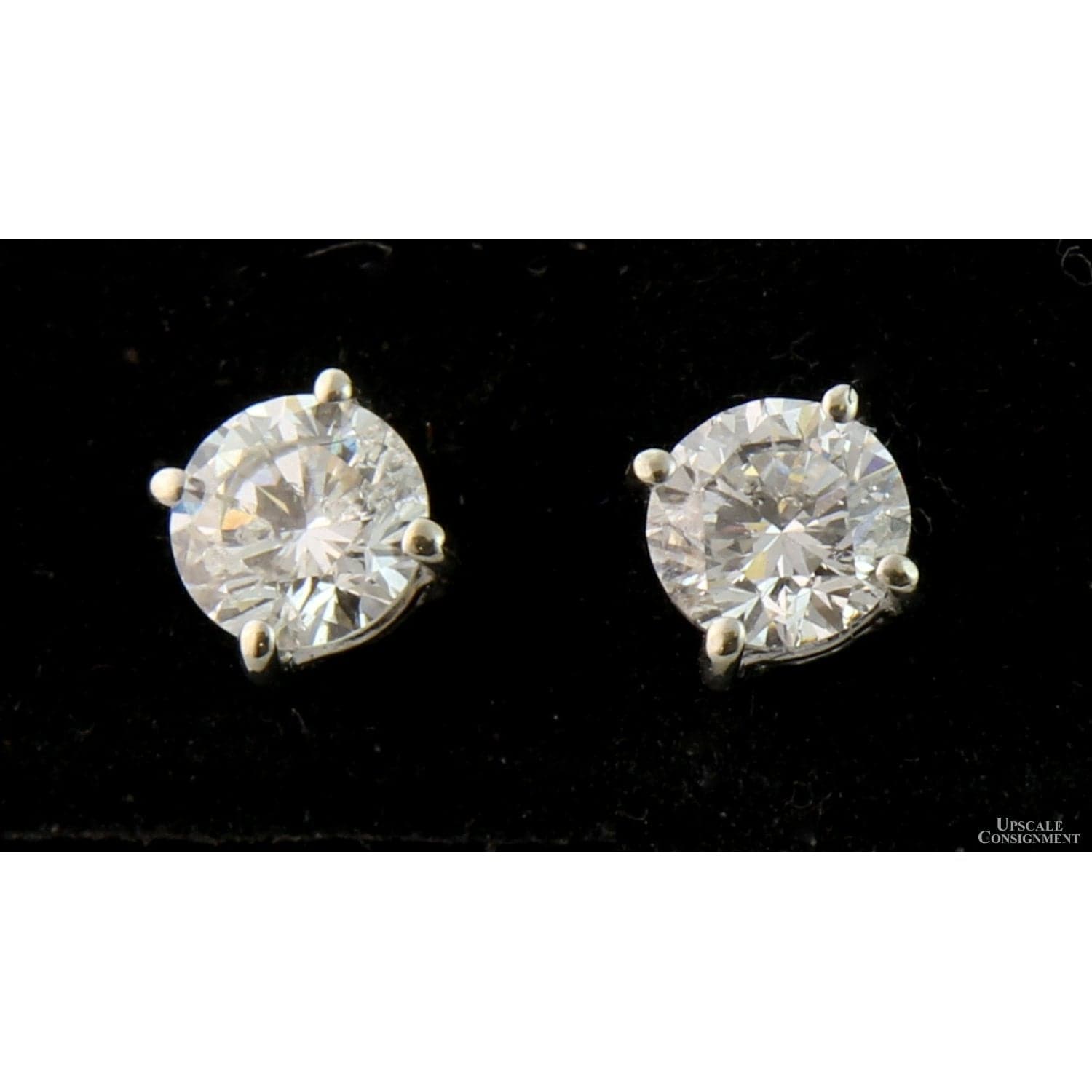 14K White Gold Natural Diamond Stud Earrings – Approx. 0.60 CTW - Image 1