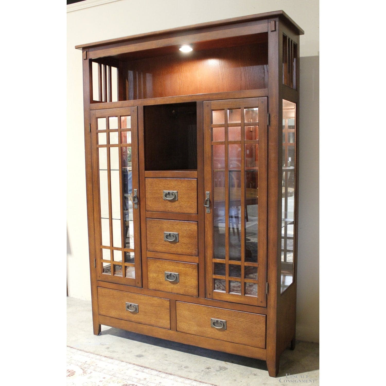 Mission Style China Cabinet - Thumbnail 4