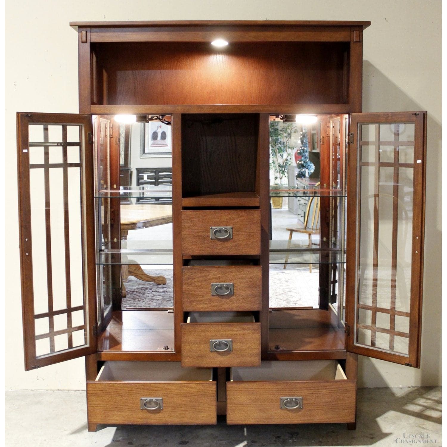 Mission Style China Cabinet - Thumbnail 2