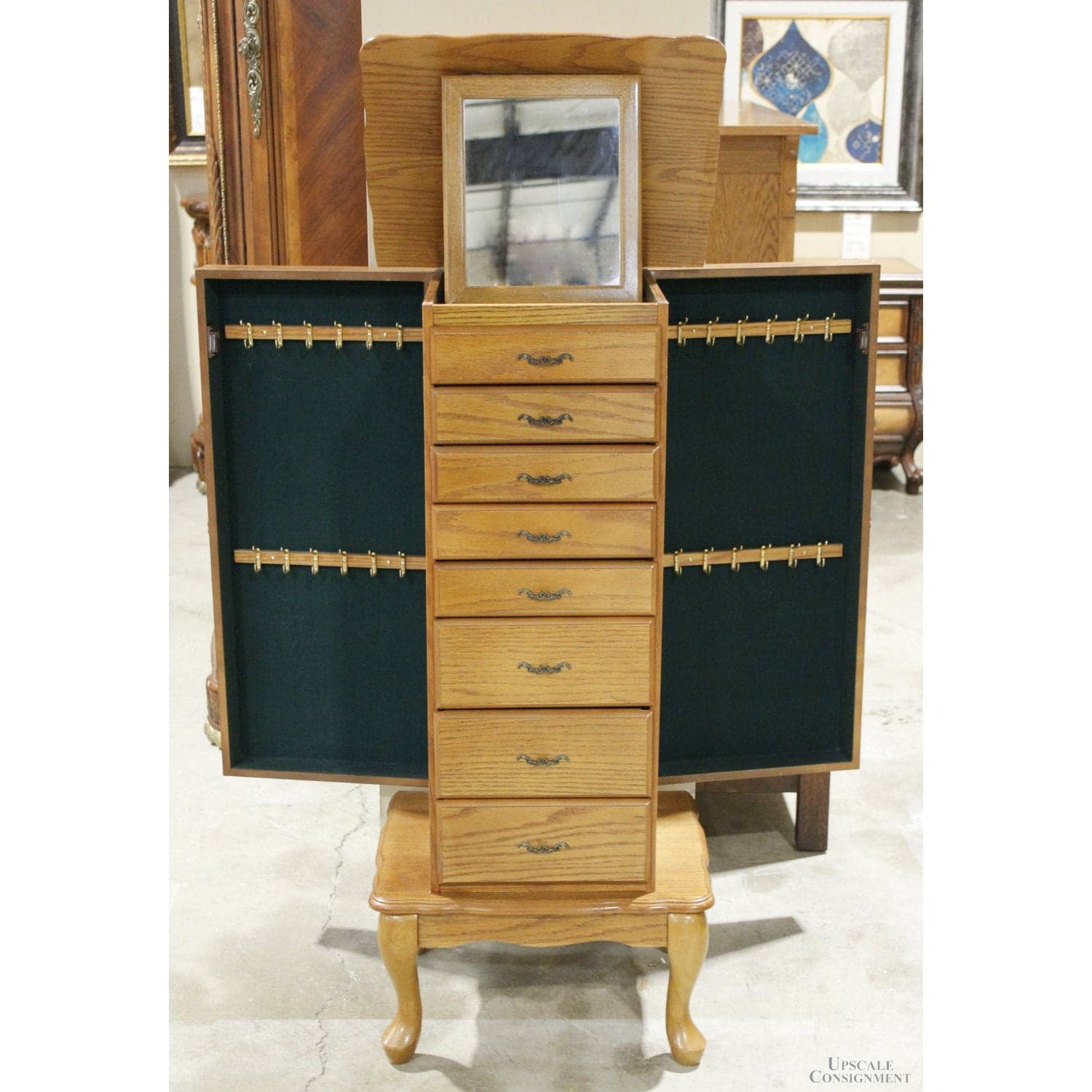 Powell Oak Jewelry Armoire - Thumbnail 2
