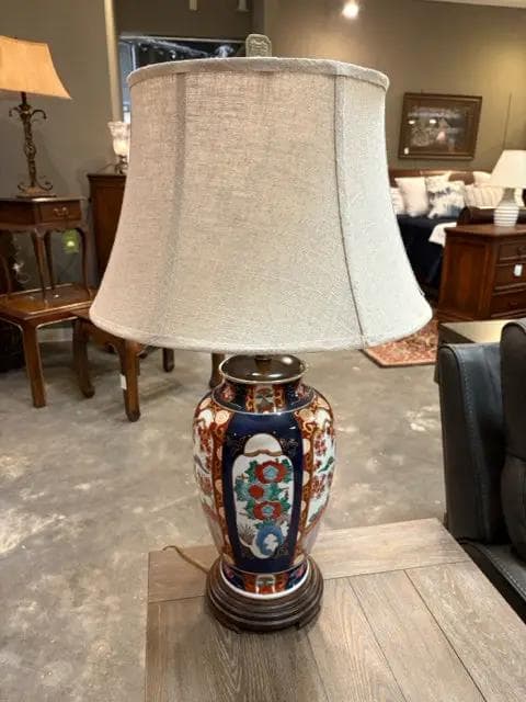 Imari Style Porcelain Base Table Lamp - Image 1
