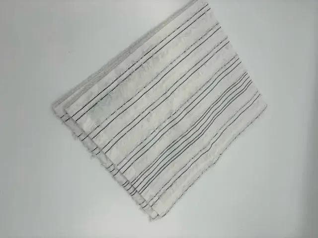 White & Black Textured Table Runner - Image 1