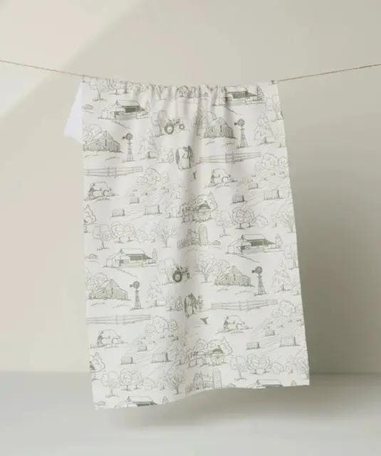 *NEW* Geometry Farmyard Tea Towel - Image 1