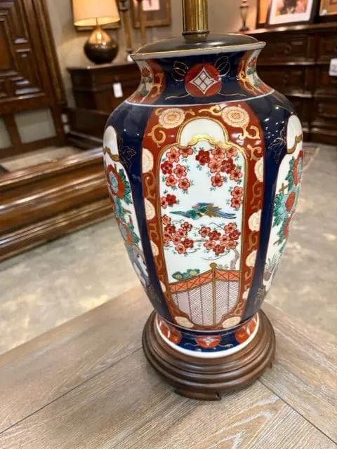 Imari Style Porcelain Base Table Lamp - Thumbnail 4