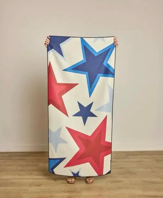 *NEW* Geometry Liberty Stars Beach Towel - Image 1