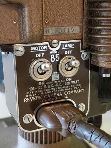 Vintage DeJUR 8mm Home Movie Projector Model 85 w/ Original Case 1950s. Bundle - Thumbnail 5