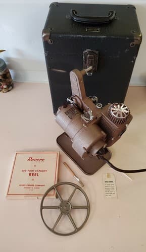 Vintage DeJUR 8mm Home Movie Projector Model 85 w/ Original Case 1950s. Bundle - Thumbnail 4