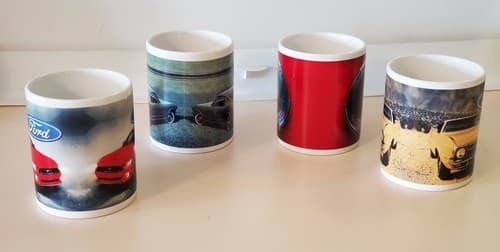 Ford Mustang 4 coffee mug cup set. 3 different car model cups and a logo cup. - Thumbnail 5