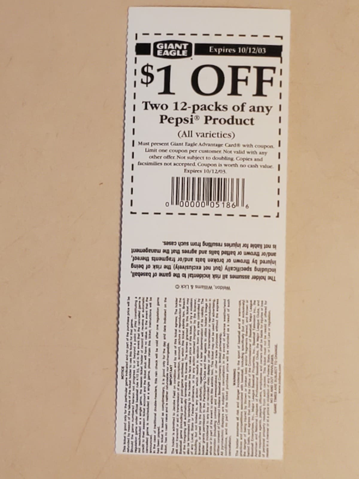 2003 MLB Cleveland Indians Ticket Stub APR 9 2003 v Chicago White Sox (5-2W) SEC - Thumbnail 2