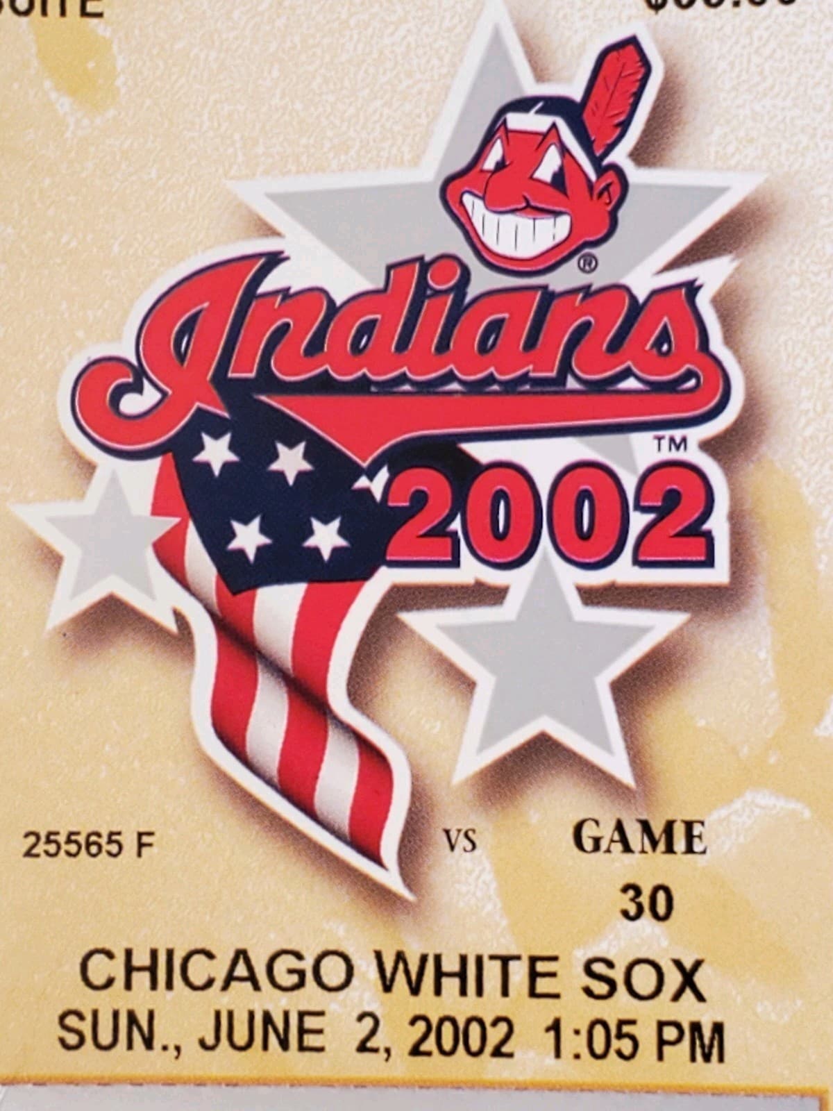 2002 MLB Cleveland Indians Ticket Stub JUN 2 2002 v Chicago White Sox (4-3W) - Thumbnail 4