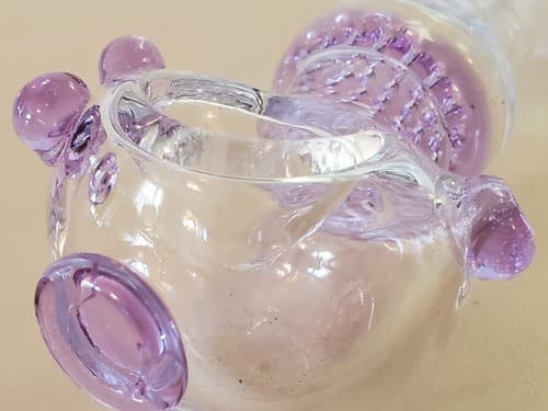 PURPLE XL Honeycomb Glass Tobacco Pipe 5.5" Ltd Deluxe Collectible 5 colors ava - Image 1
