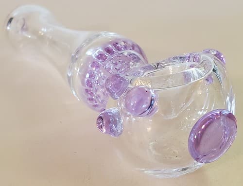 PURPLE XL Honeycomb Glass Tobacco Pipe 5.5" Ltd Deluxe Collectible 5 colors ava - Thumbnail 6