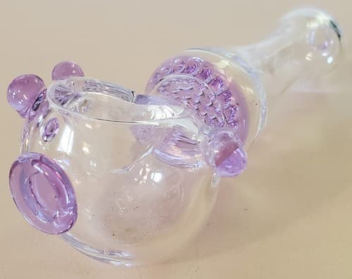 PURPLE XL Honeycomb Glass Tobacco Pipe 5.5" Ltd Deluxe Collectible 5 colors ava - Thumbnail 7