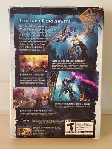 PC Game - World of Warcraft Wrath Of The Lich King Expansion Set. Used, exc cond - Thumbnail 2