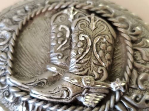 Belt Buckle - Pewter EJC@95 buckle featuring cowboy boots with spurs. Pristine - Thumbnail 5