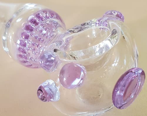 PURPLE XL Honeycomb Glass Tobacco Pipe 5.5" Ltd Deluxe Collectible 5 colors ava - Thumbnail 2