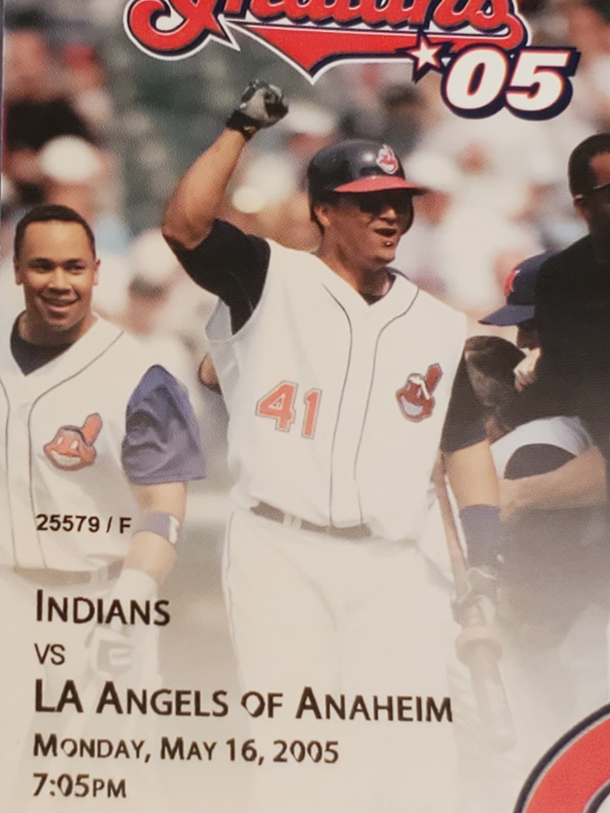 2005 MLB Cleveland Indians Ticket Stub MAY 16 2005 v Los Angeles Angels (1-3L) - Thumbnail 5