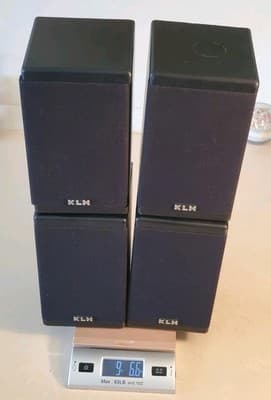 LOT(4) KLH 9900 Satellite Surround Sound Speakers, Black with removable covers. - Thumbnail 12