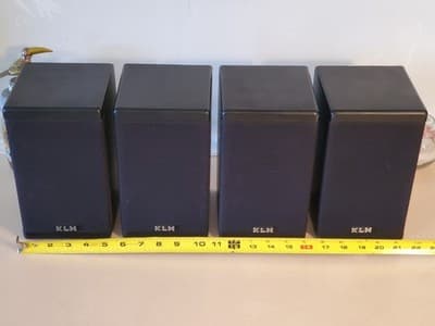 LOT(4) KLH 9900 Satellite Surround Sound Speakers, Black with removable covers. - Thumbnail 11
