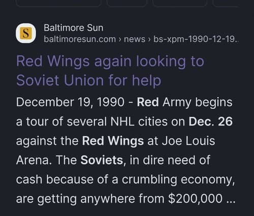 1990 NHL Detroit Red Wings Ticket Stub DEC 26, 90 v USSR Soviet Union Red Army - Thumbnail 6