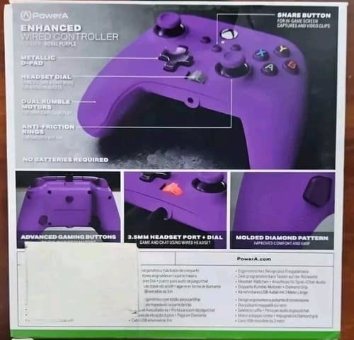 POWERA 1521747-02 Enhanced Wired Controller for XBOX, Royal Purple. Microsoft - Thumbnail 5
