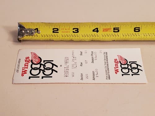 1990 NHL Detroit Red Wings Ticket Stub DEC 26, 90 v USSR Soviet Union Red Army - Thumbnail 12