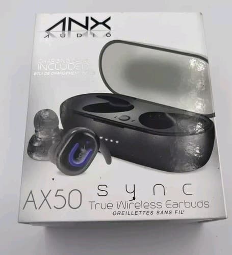 ANX Audio AX50 Sync True Wireless Earbuds With Charging Case, NEW Black - Thumbnail 7