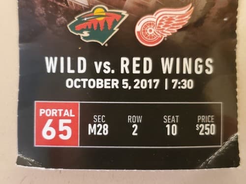2017 NHL Detroit Red Wings Ticket Stub. OCT 5 2017 v Phoenix Coyotes. LCA Opener - Thumbnail 8