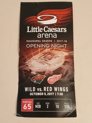 2017 NHL Detroit Red Wings Ticket Stub. OCT 5 2017 v Phoenix Coyotes. LCA Opener - Image 1