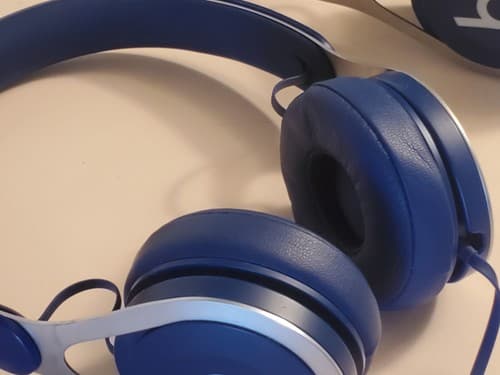 APPLE BEATS A1746 Wired Headphones LOT OF 2. Blue Leather. 1. Used, exc 2.PARTS - Thumbnail 8