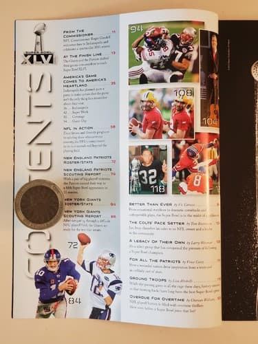 NFL Super Bowl XLVI (46-2012) Program NEW New York Giants v NE Patriots - Thumbnail 5
