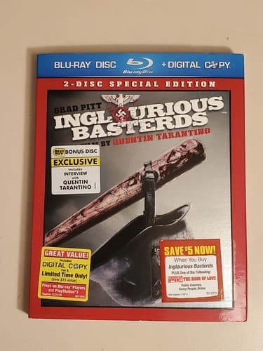BLURAY MOVIE - INGLORIOUS BASTERDS (2009) 3-Disc Special Edition w Slipcover. - Image 1