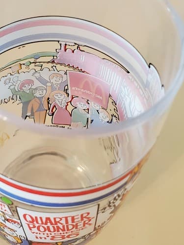 McDonald's McVote Quarter Pounder with Cheese drinking glass. Rare 1986 election - Thumbnail 11