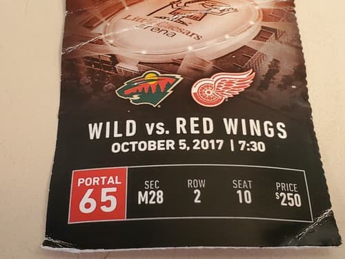 2017 NHL Detroit Red Wings Ticket Stub. OCT 5 2017 v Phoenix Coyotes. LCA Opener - Thumbnail 3