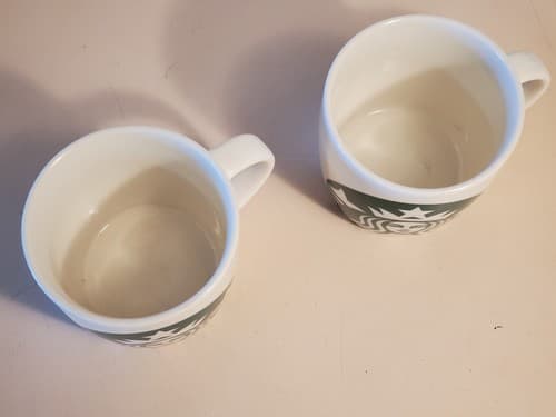 2016 Starbucks Big Chubby Green White Coffee Mug LOT×2. Tea Cup Mermaid 14oz - Thumbnail 5