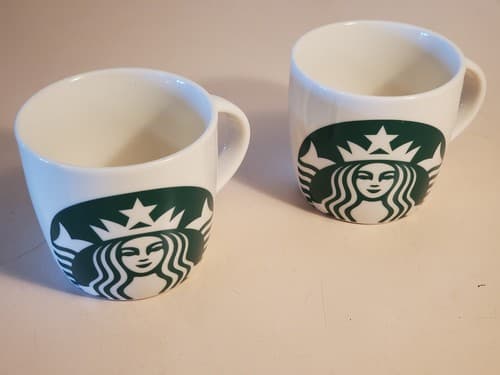 2016 Starbucks Big Chubby Green White Coffee Mug LOT×2. Tea Cup Mermaid 14oz - Thumbnail 6