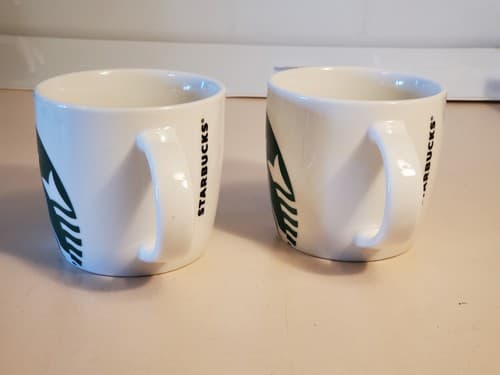 2016 Starbucks Big Chubby Green White Coffee Mug LOT×2. Tea Cup Mermaid 14oz - Thumbnail 9