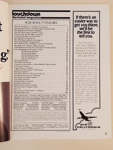 1977 1979 NCAA ROSE BOWL Official Program LOT OF 2 Univ of SoCal USC v UMichigan - Thumbnail 3