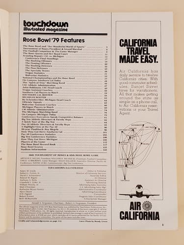 1977 1979 NCAA ROSE BOWL Official Program LOT OF 2 Univ of SoCal USC v UMichigan - Thumbnail 9