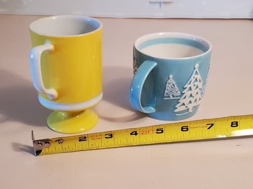 8oz. COFFEE MUG LOT OF 2. STARBUCKS Blue Winter 2007 Mug & Japan 8oz. Yellow Mug - Thumbnail 13