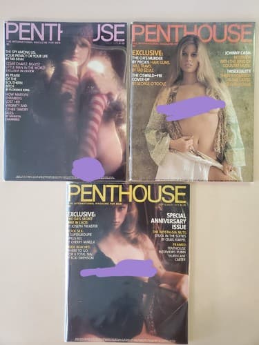 PENTHOUSE Magazine LOT OF 3. 1975 Jul Aug Sep. Collectible issues. Protective - Image 1