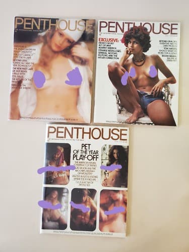 PENTHOUSE Magazine LOT OF 3. 1976 Apr May Jun. Collectible issues. Protective - Image 1