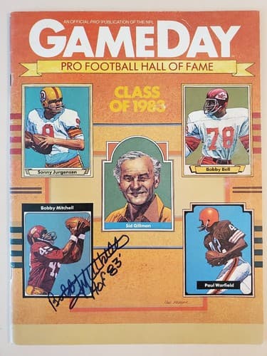 1983 NFL GameDay Program Vol XIV-1 HOF'83 BOBBY MITCHELL signature Wash Clevelan - Image 1