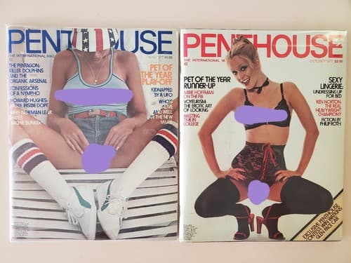 PENTHOUSE Magazine LOT OF 2. 1977 Jun Oct. Collectible issues Protective plastic - Image 1
