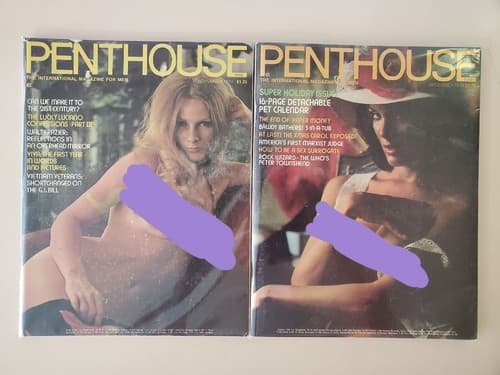 PENTHOUSE Magazine LOT OF 2. 1974 Nov Dec. Collectible issues Protective plastic - Image 1