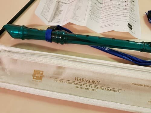 Harmony 2-Piece Traditional Style Soprano Recorder. Baroque Fingering. GREEN - Thumbnail 5