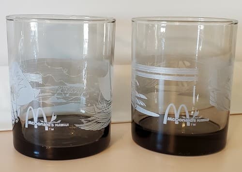 McDonald's Hawaii drinking glass lot of two. Surfing & Outrigger themed. Mahalo♡ - Thumbnail 9