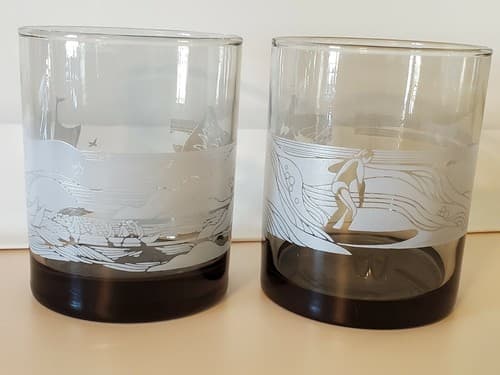 McDonald's Hawaii drinking glass lot of two. Surfing & Outrigger themed. Mahalo♡ - Thumbnail 5