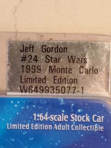 NASCAR ACTION SPORTS 1999 Car Star Wars Jeff Gordon. Ltd Ed. NEW SEALED - Thumbnail 7